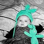 Green, Enfant, Headgear, Bambin, Bébé, Knit Cap, Beanie, Cap, Sourire, Noir et blanc, Bonnet, Crochet, Portrait Photography, Personne