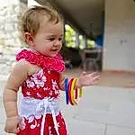 Enfant, Bambin, Rose, Peau, Dress, Baby, Play, Fun, Pattern, Child Model, Sourire, Baby & Toddler Clothing, Ruffle, Personne