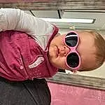 Nez, Lunettes, Vision Care, Goggles, Sunglasses, Mouth, FenÃªtre, Eyewear, Comfort, Rose, Bambin, Magenta, Audio Equipment, Enfant, Personal Protective Equipment, Happy, Baby, Thigh, Fun, Elbow, Personne