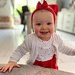 Sourire, Peau, Facial Expression, Baby, Baby & Toddler Clothing, Happy, Sleeve, Rose, Bambin, Magenta, Fun, Baby Laughing, Enfant, Fashion Accessory, Costume Hat, T-shirt, Room, Assis, Portrait Photography, Personne, Joy
