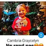 Event, Christmas Decoration, Happy, Facial Expression, Christmas Tree, Enfant, Holiday, Baby & Toddler Clothing, Christmas Eve, Noël, Christmas Ornament, Bambin, Interior Design, Holiday Ornament, Pleased, Evergreen, Ornament, Christmas Lights, Pine Family, Personne, Joy