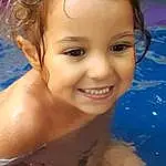 Hair, Visage, Facial Expression, Sourire, Peau, Eyebrow, Beauty, Fun, Coiffure, Happy, Summer, Bathing, Enfant, Swimming Pool, Child Model, Recreation, Leisure, Brown Hair, Personne, Joy