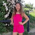 Clothing, Rose, Shoulder, Footwear, Lady, Jambe, Fashion, Shorts, Thigh, Joint, Dress, Long Hair, Magenta, Shoe, Photography, Photo Shoot, Sourire, Personne, Joy