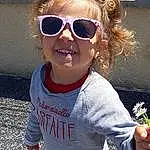 Sourire, Lunettes, Coiffure, Vision Care, Goggles, Sunglasses, Bleu, Eyewear, Neck, Sleeve, Happy, Gesture, Street Fashion, Cool, Baby & Toddler Clothing, Fun, T-shirt, Bambin, Electric Blue, Eye Glass Accessory, Personne, Joy