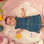 Joue, Peau, Jeans, Bras, Baby & Toddler Clothing, Human Body, Textile, Sleeve, Dress, Rose, Baby, Headgear, Bambin, Doll, Baby Products, Pattern, Enfant, Comfort, Linens, Baby Sleeping, Personne