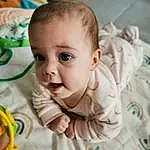 Nez, Visage, Joue, Peau, Head, Chin, Eyebrow, Yeux, Photograph, Facial Expression, Mouth, Sourire, Bleu, Iris, Baby, Happy, Baby & Toddler Clothing, Bambin, Fun, Tummy Time, Personne, Surprise